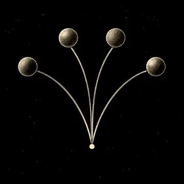 four small paths fanning from one point