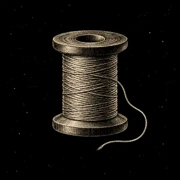 one unbroken thread wound on a spool