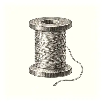 one unbroken thread wound on a spool