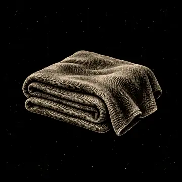 a folded sleeping cloth