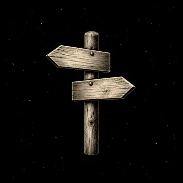 a small forked signpost