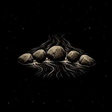 five small stones blocking a stream
