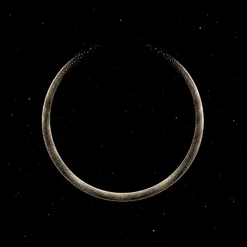 a single open ring fading into empty space