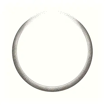 a single open ring fading into empty space