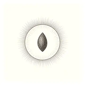 a gold circle containing one dark seed